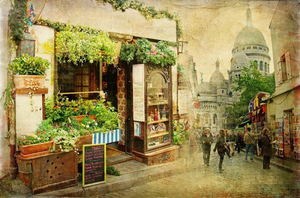 Ретро улочки Париж кафе