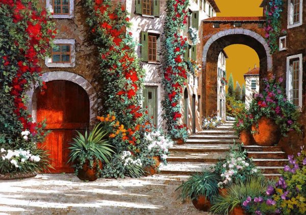 Итальянские улочки картины Борелли Гвидо