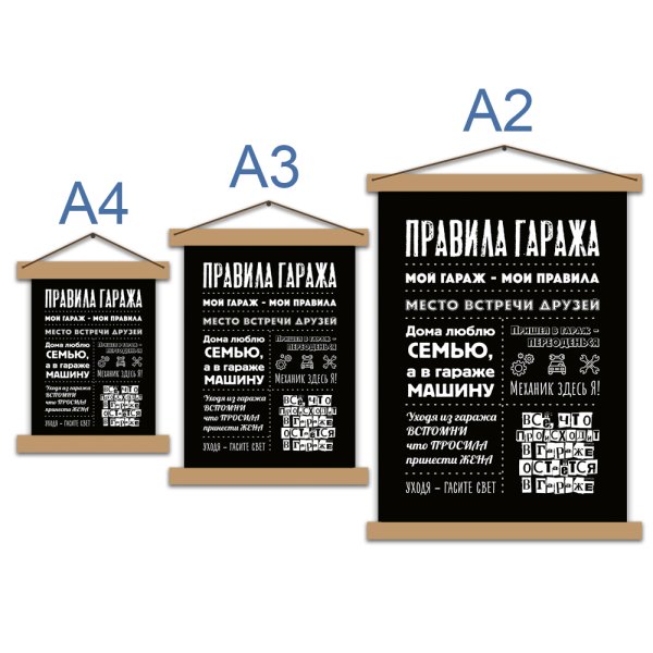 Правила гаража подарок в рамочке