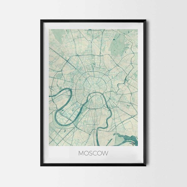 Карта Москвы черно белая