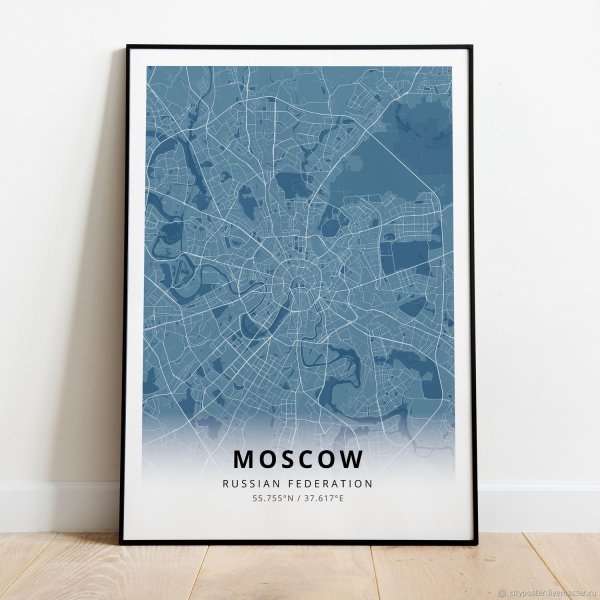 План Москвы черно белая