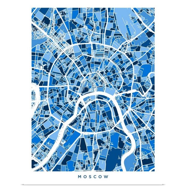 Центр Москвы карта черно белая