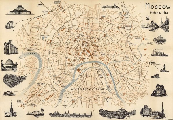 Карта Москвы нарисованная