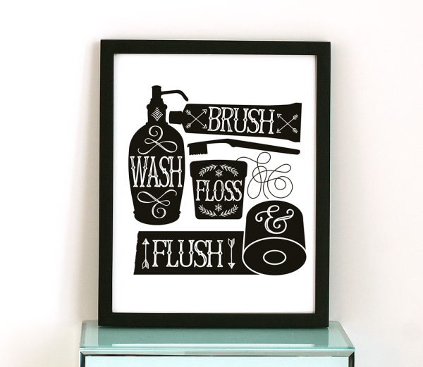 Постер для ванной комнаты вертикальный