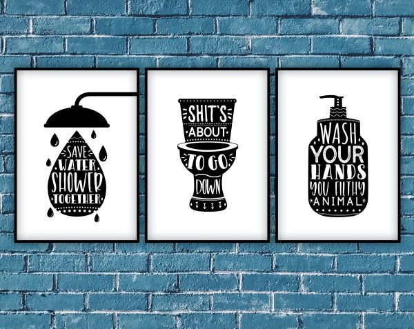 Постер для ванной комнаты вертикальный