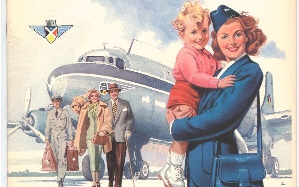 Постер самолет ретро