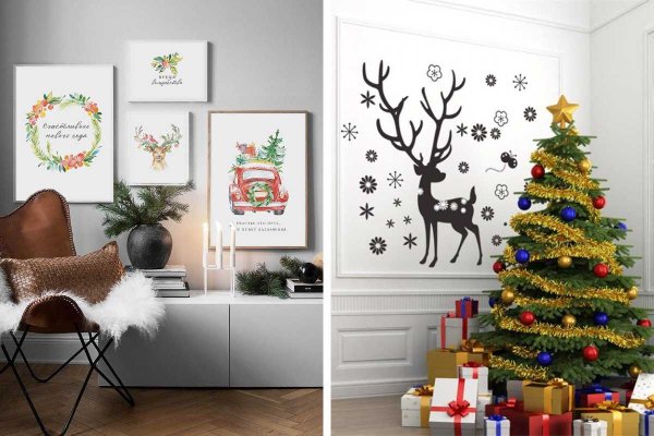 Новогодние постеры для интерьера