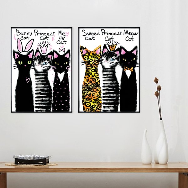 Постеры с котами для интерьера