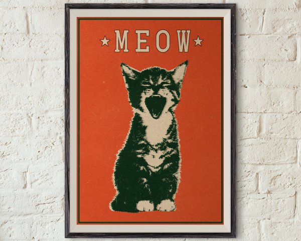 Кот с плакатом