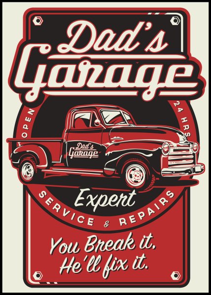 Винтажные рекламные плакаты для автомастерской