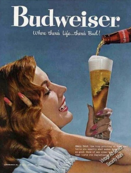 Плакат реклама пива Budweiser