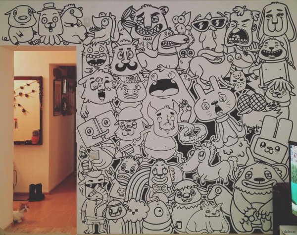 Рисунки на стену фломастером