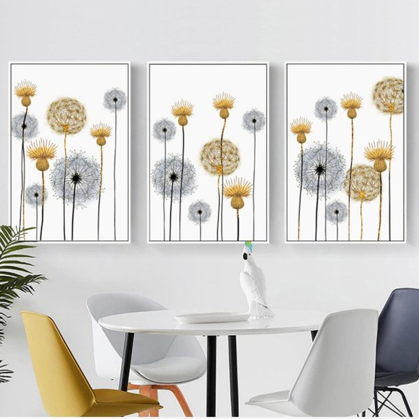 Постеры с одуванчиками в интерьере