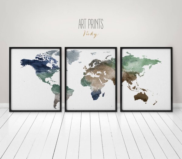 Постер карта мира