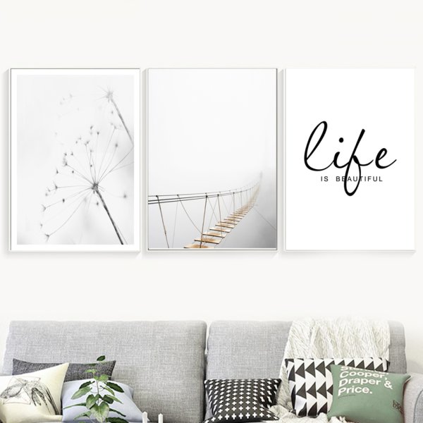 Картина черно-белые одуванчики