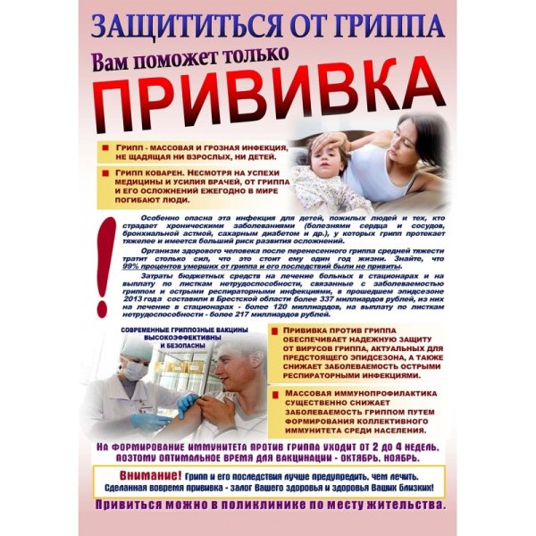 Памятка вакцинация против гриппа
