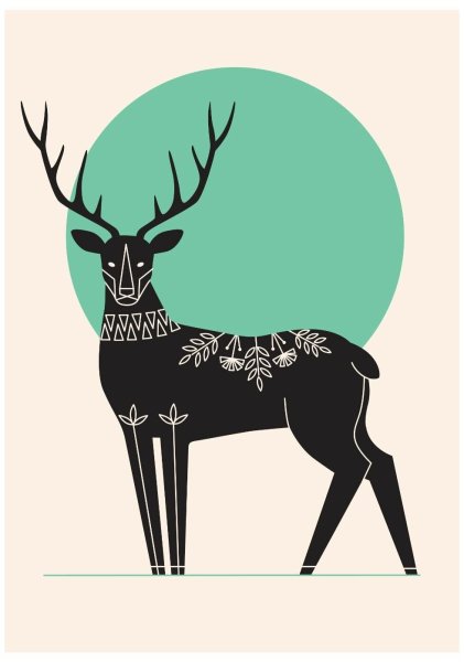 Постер олень Сканди