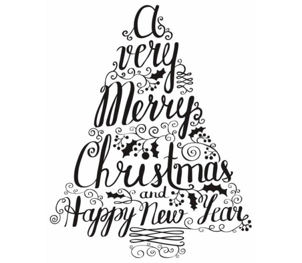 Шрифтовые композиции с новым годом и Рождеством