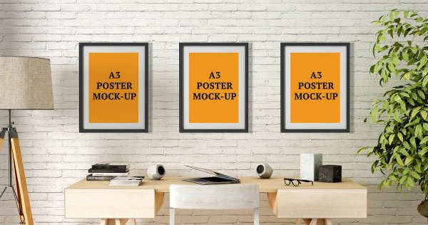 Мокапы постеров в интерьере