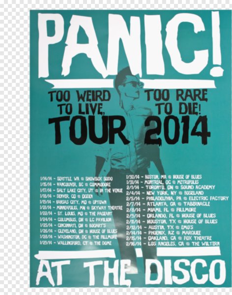 Плакат Panic at the Disco 2020.