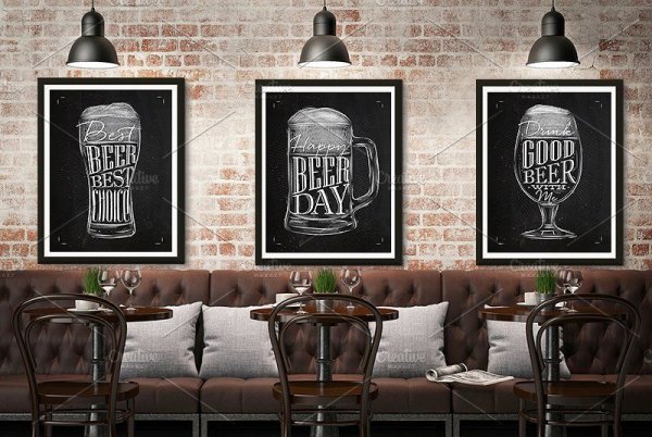 Пивной бар грифельная доска