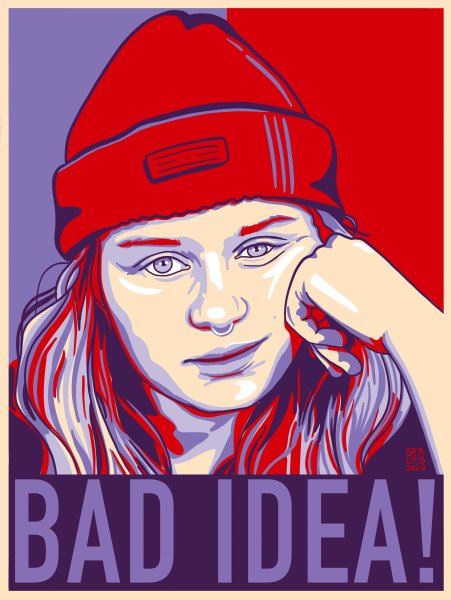 Girl and Red плакат