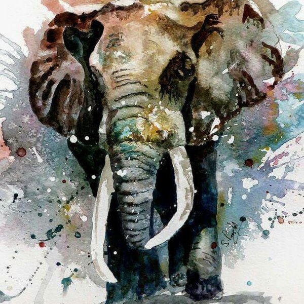 Слон в стиле Минимализм