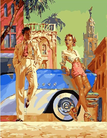 Картина стразами "Радужный кот" 40х50, Emblem.