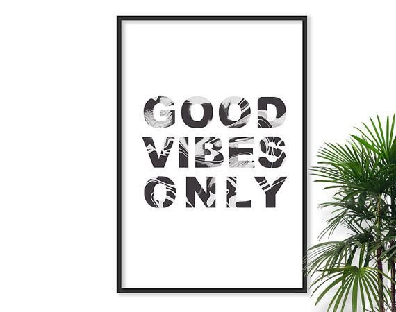 Постер good Vibes only розовый