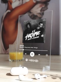 Постер с музыкой на стекле