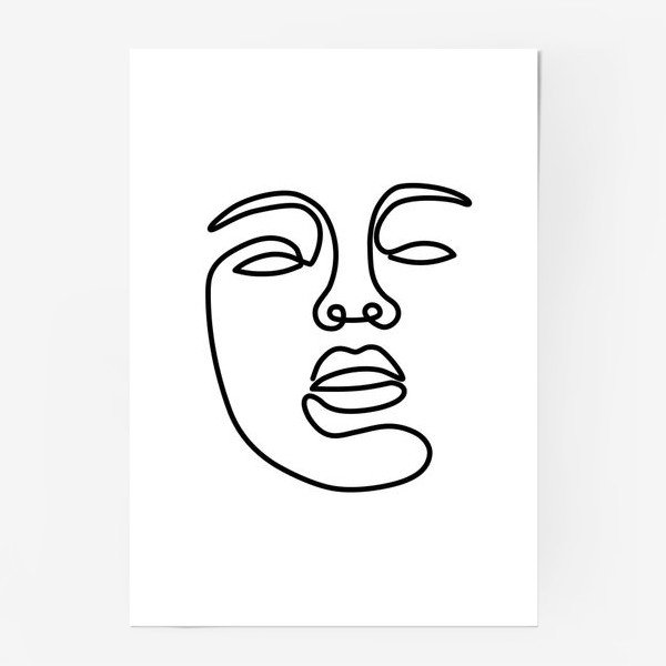 Лицо одной линией