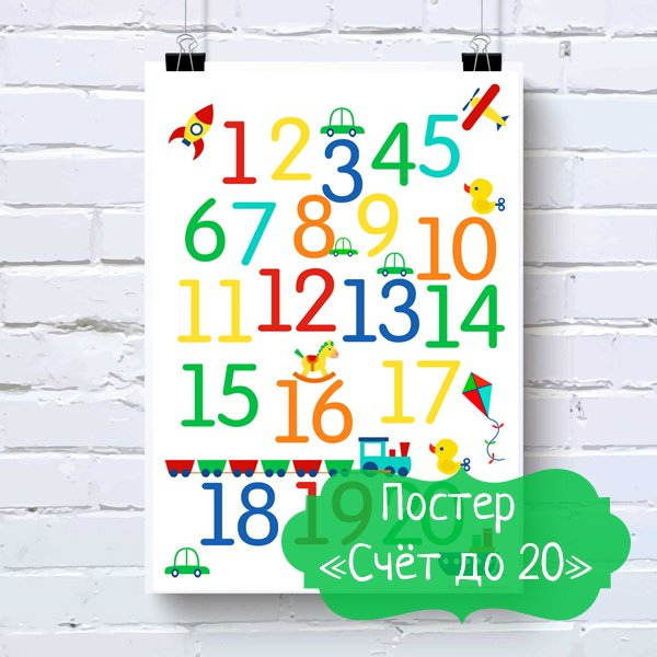 Плакат с цифрами для детей на стену распечатать
