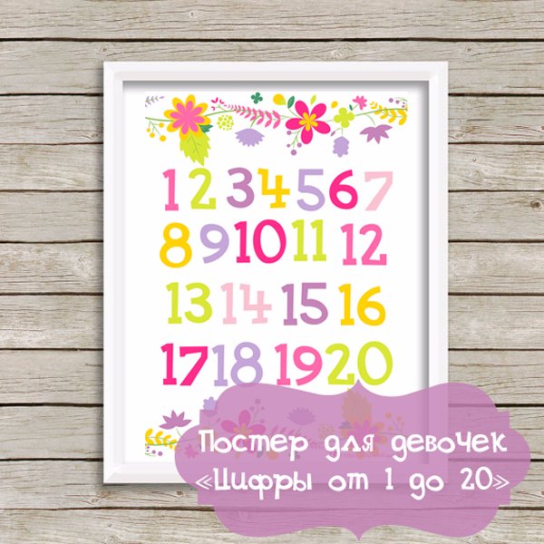 Плакат цифры до 10