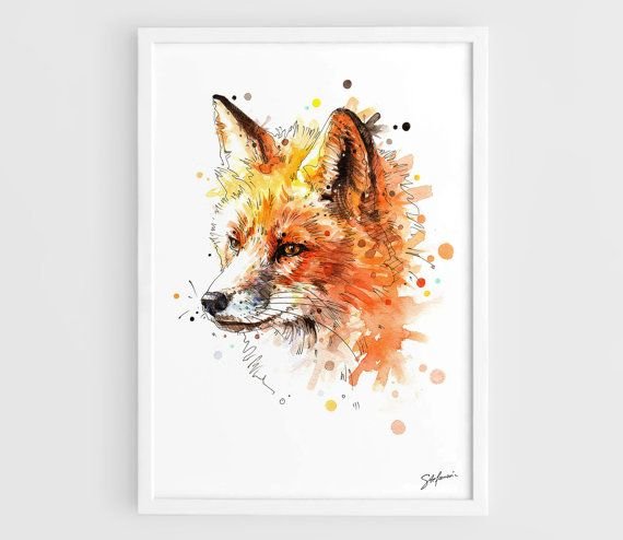 Картина с брызгами лиса