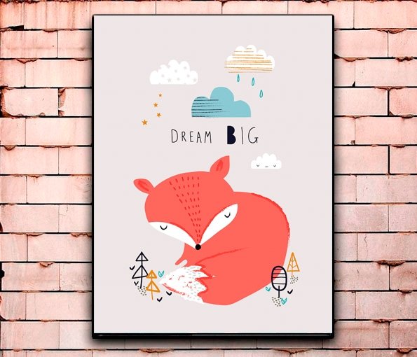 Плакат с лисой