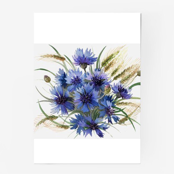 Графика для интерьера васильки