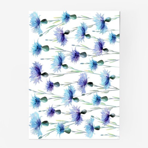 Вышивка лентами васильки