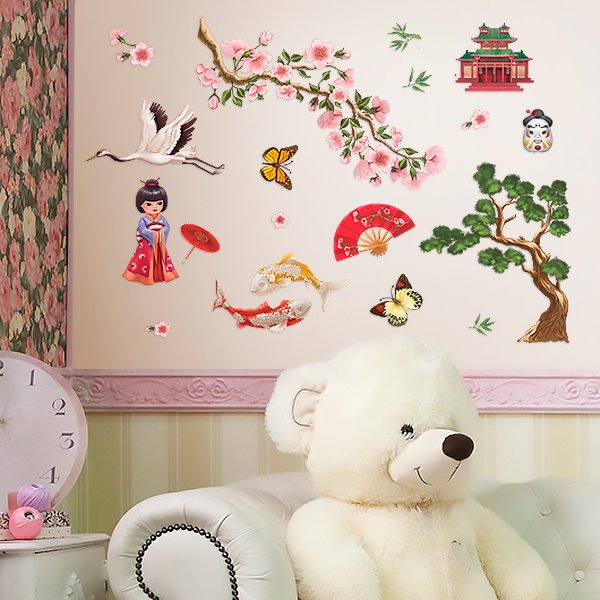 Японские виниловые наклейки интерьер