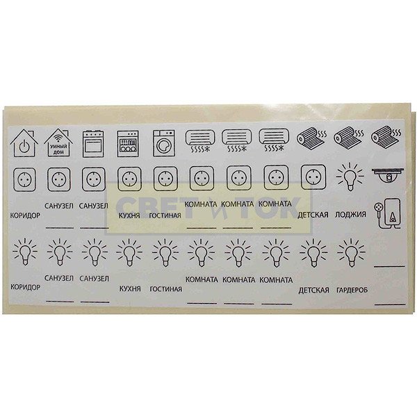 Иконки для маркировки электрощита
