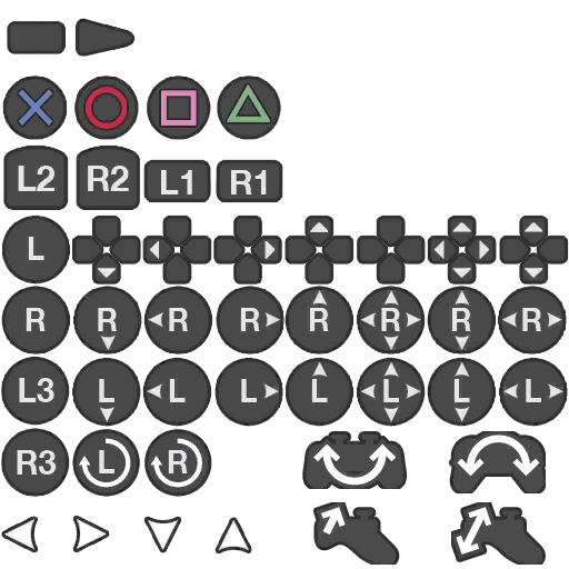 Иконки кнопок геймпада ps4