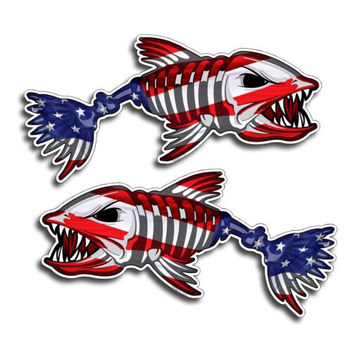 Стикеры рыбы с костями