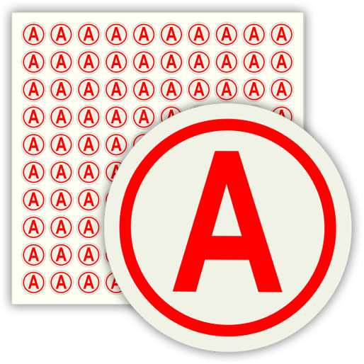 Наклейка "а" для идентификации светильников с аварийным блоком 40х40мм