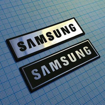 2 X Samsung - Metallic Case logo Sticker badge - 70mm / 20mm