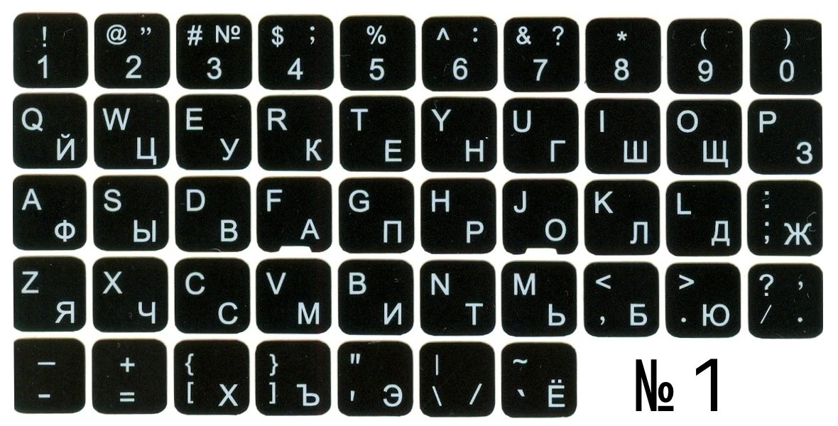 Фото компьютерной клавиатуры с русскими и английскими
