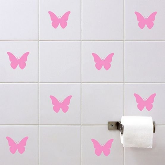 Наклейки на старый кафель в ванной