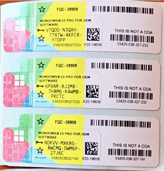 Наклейка с ключом Windows 10