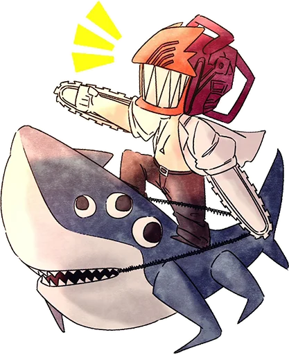 Стикеры аниме человек бензопила