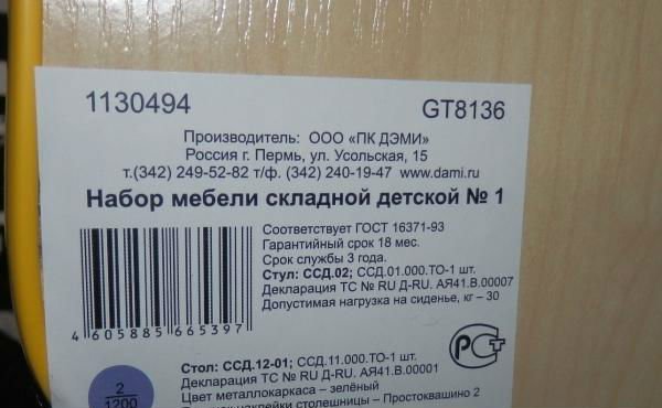 Этикетка маркировка товара