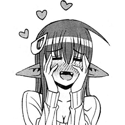 Аниме Стикеры черно белые