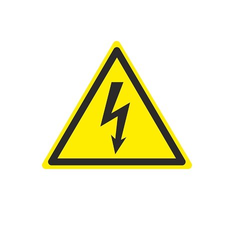 Опасность поражения электрическим током квадратная